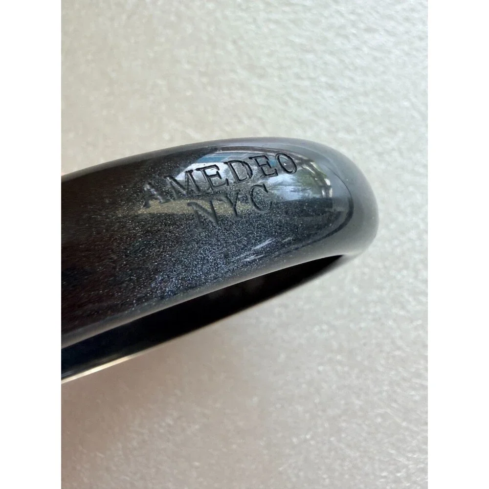 AMEDEO NYC Black Shimmer Clear Resin Chunky Bangle Bracelet  An authentic AMEDEO